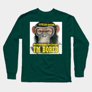 Disillusioned Surfer Ape Bored Chimps Animal Humor Long Sleeve T-Shirt